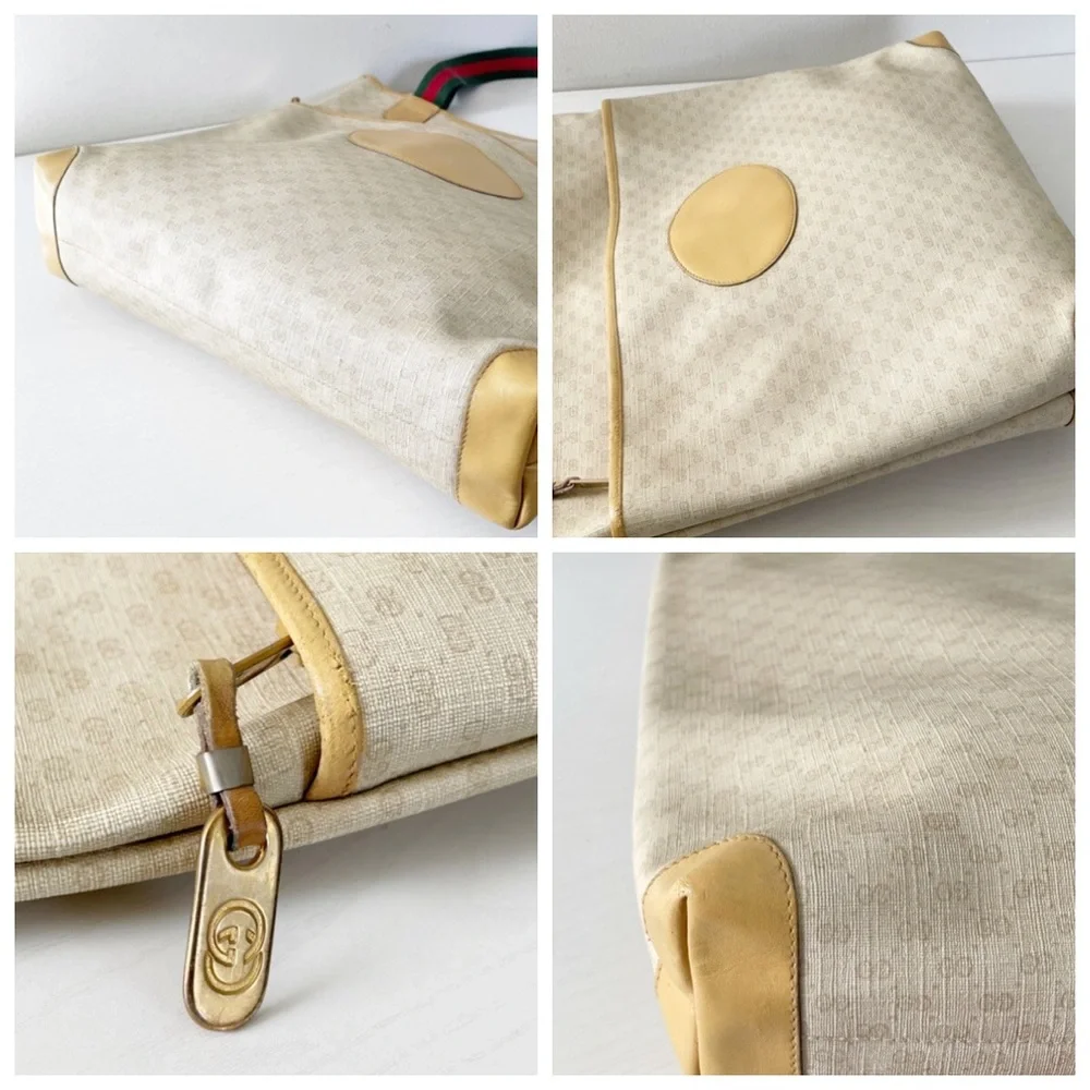 Gucci vintage micro Guccissima monogram canvas and leather Italian stripe bag
